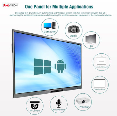 86" 4K डिजिटल 20 पॉइंट्स टच OLED डिस्प्ले OPS कॉन्फ्रेंस इंटरैक्टिव व्हाइटबोर्ड
