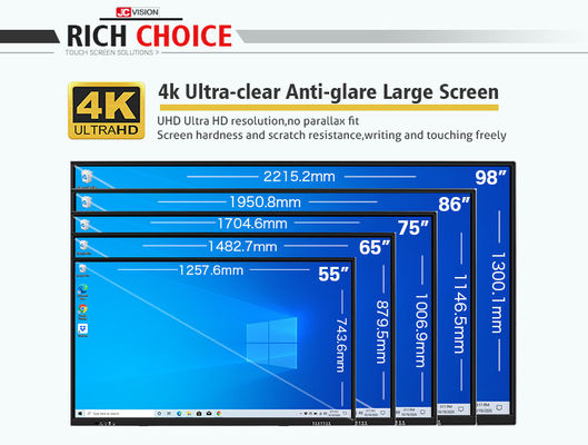 फ्लैट पैनल मुख्य बोर्ड एलसीडी प्रोजेक्शन स्क्रीन सम्मेलन प्रणाली 20 टच