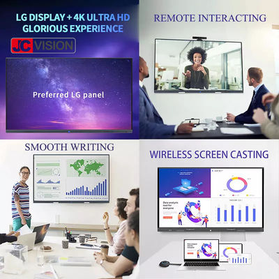 55 - 100 इंच स्मार्ट इंटरएक्टिव व्हाइटबोर्ड 4K UHD DLED बैकलाइट स्कूल शिक्षण के लिए
