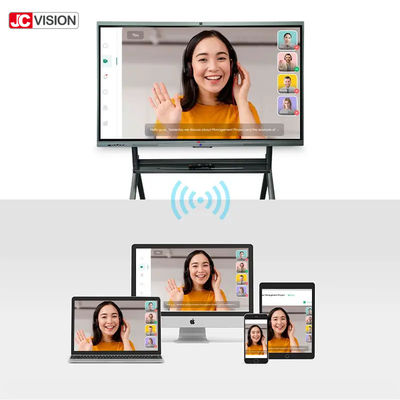 JCVISION शैक्षिक इंटरैक्टिव स्मार्ट बोर्ड फ्लैट पैनल 98 इंच टच स्क्रीन मॉनिटर