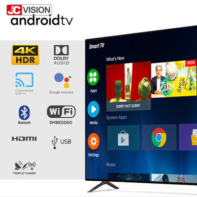 JCVISION 65 इंच स्मार्ट टीवी इंडोर डिजिटल साइनेज डिस्प्ले मल्टी लैंग्वेज ओएसडी के साथ