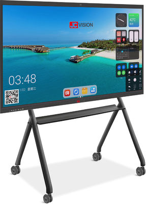 JCVISION 75 इंच Android 13.0 इंटरैक्टिव फ्लैट पैनल 15W*2 स्टीरियो एलईडी बैकलाइट