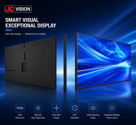 JCVision 43-इंच इंडोर डिजिटल साइनेज डिस्प्ले - ई-एलईडी बैकलिट, वाइड व्यूइंग एंगल, रिटेल और हॉस्पिटैलिटी के लिए वॉल माउंट लाइट बॉक्स (HD-352C)