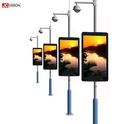 आउटडोर ब्राइट P6 वाईफाई डिजिटल साइनेज स्मार्ट लाइट पोल एलईडी डिस्प्ले