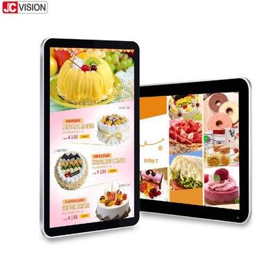 2K इनडोर डिजिटल साइनेज डिस्प्ले डिजिटल कियोस्क टच स्क्रीन ब्लैक सिल्वर फ्रेम