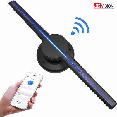 30W 3D होलोग्राफिक एलईडी फैन डिस्प्ले एप नियंत्रण 500cd/m2