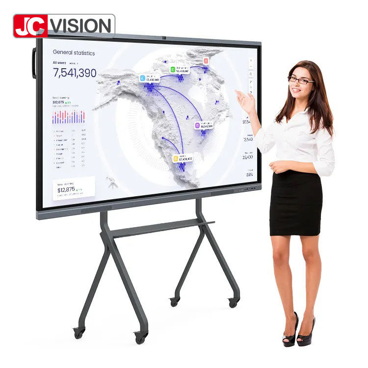 JCVISION स्मार्ट बोर्ड इंटरैक्टिव फ्लैट पैनल मल्टी साइज शिक्षण सभी एक समाधान में